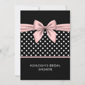 Roze en zwarte pooldot met Bow-Vrijgezellenfeest i Kaart (Voorkant)
