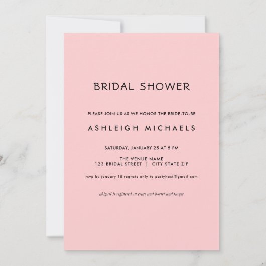 Roze en zwarte pooldot met Bow-Vrijgezellenfeest i Kaart (Achterkant)