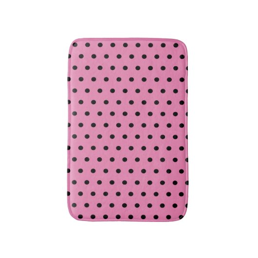 Roze en zwarte pooldots badmat (Voorkant Verticaal)