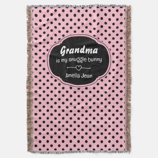 roze en zwarte pooldots deken (Voorkant Verticaal)