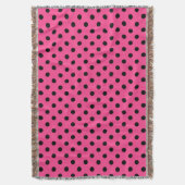 Roze en zwarte pooldots deken (Voorkant Verticaal)