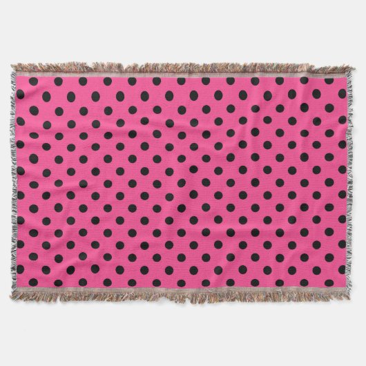 Roze en zwarte pooldots deken (Voorkant)