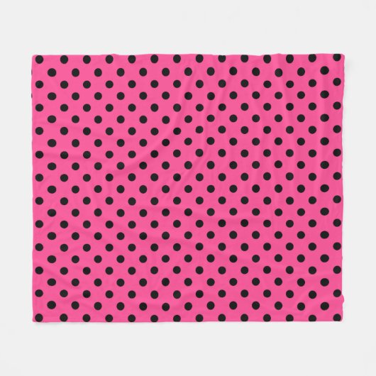 Roze en zwarte pooldots fleece deken (Voorkant (Horizontaal))