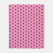 Roze en zwarte pooldots fleece deken (Voorkant)