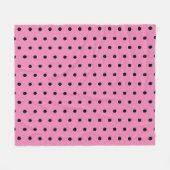 Roze en zwarte pooldots fleece deken (Voorkant (Horizontaal))