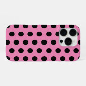 Roze en zwarte pooldots iPhone hoesje (Achterkant horizontaal)