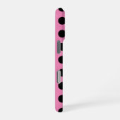 Roze en zwarte pooldots iPhone hoesje (Rechterkant)
