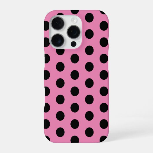 Roze en zwarte pooldots iPhone hoesje (Achterkant)