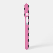 Roze en zwarte pooldots iPhone hoesje (Linkerkant)