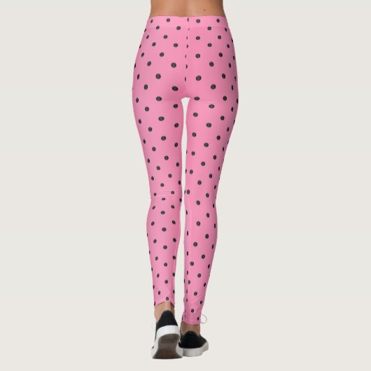  roze en zwarte pooldots leggings (Achterkant)