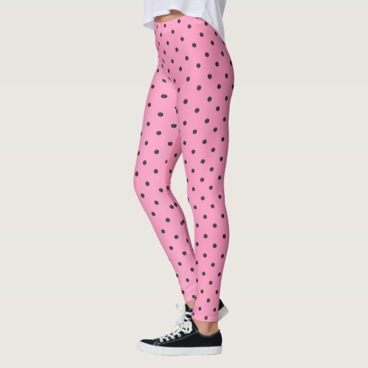  roze en zwarte pooldots leggings (Links)