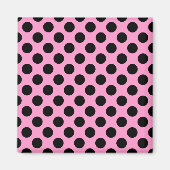 Roze en zwarte pooldots magneet (Voorkant)