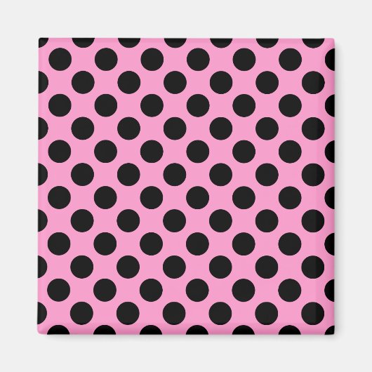 Roze en zwarte pooldots magneet (Voorkant)