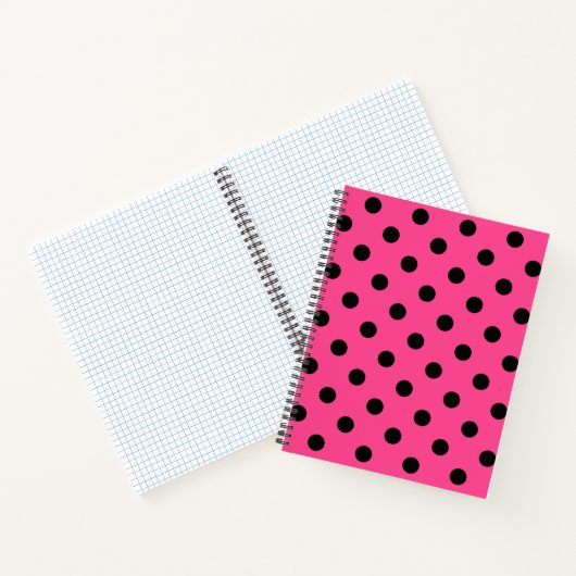 Roze en zwarte pooldots notitieboek (Binnen)