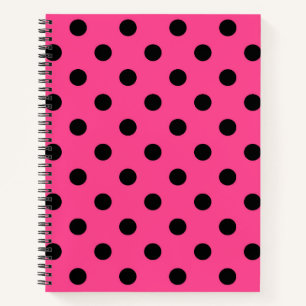 Roze en zwarte pooldots notitieboek