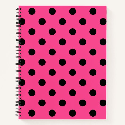 Roze en zwarte pooldots notitieboek (Voorkant)