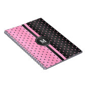Roze en zwarte pooldots notitieboek (Rechterzijde)