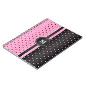 Roze en zwarte pooldots notitieboek (Linkerzijde)
