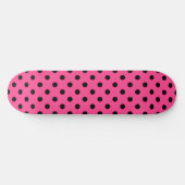 Roze en zwarte pooldots persoonlijk skateboard (Horizontaal)