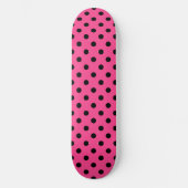 Roze en zwarte pooldots persoonlijk skateboard (Voorkant)