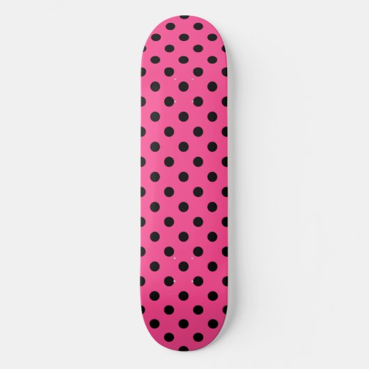 Roze en zwarte pooldots persoonlijk skateboard (Voorkant)