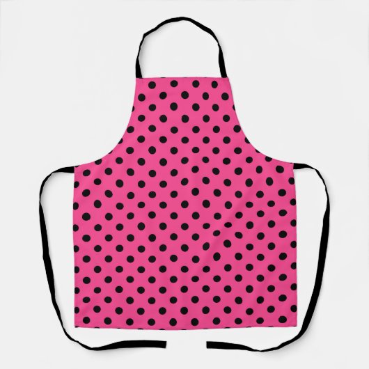 Roze en zwarte pooldots schort (Voorkant)