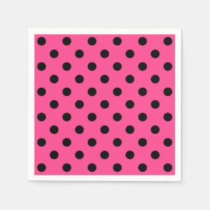 Roze en zwarte pooldots servet