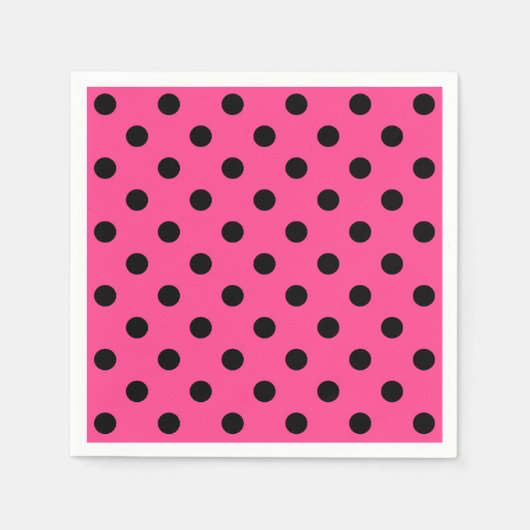 Roze en zwarte pooldots servet (Voorkant)