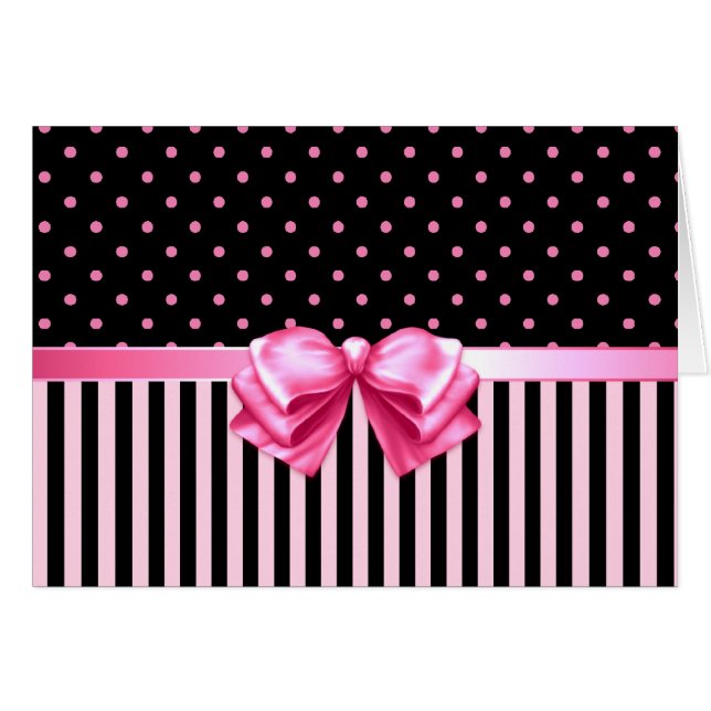 Roze en zwarte pooldots/stripes (Voorkant Horizontaal)
