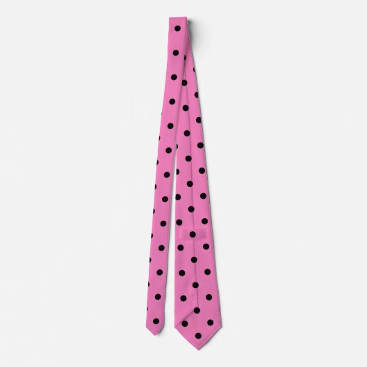 Roze en zwarte pooldots stropdas (Achterkant)