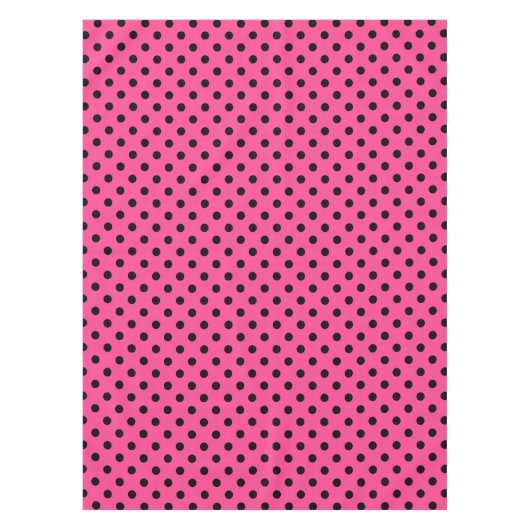 Roze en zwarte pooldots tafelkleed (Voorkant)