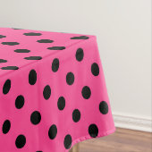 Roze en zwarte pooldots tafelkleed (Voorbeeld)