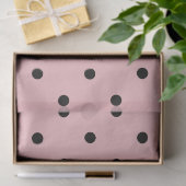 Roze en zwarte pooldots tissuepapier (Geschenk)