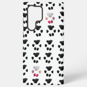 Roze en zwarte poot patroon samsung galaxy hoesje