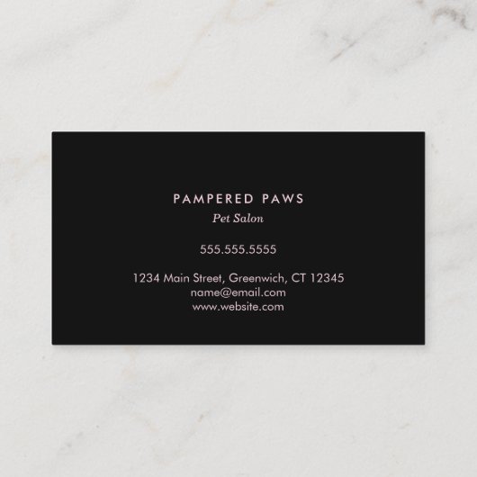 Roze en Zwarte Poot Prints Professionele Huisdier Visitekaartje (Achterkant)