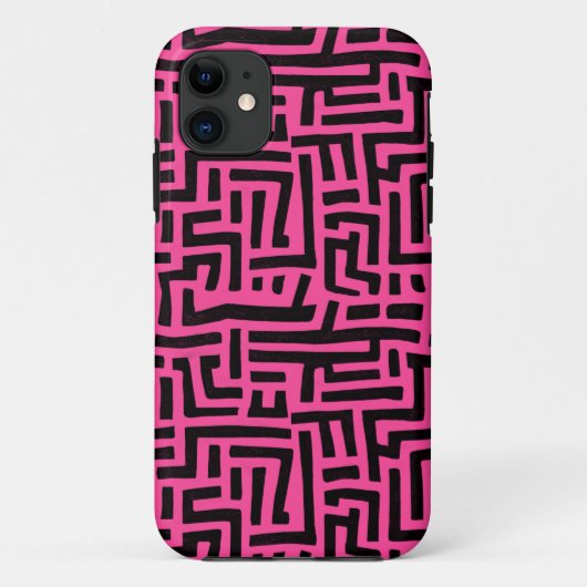 Roze en zwarte Pop maken het patroon Case-Mate iPhone Case (Achterkant)