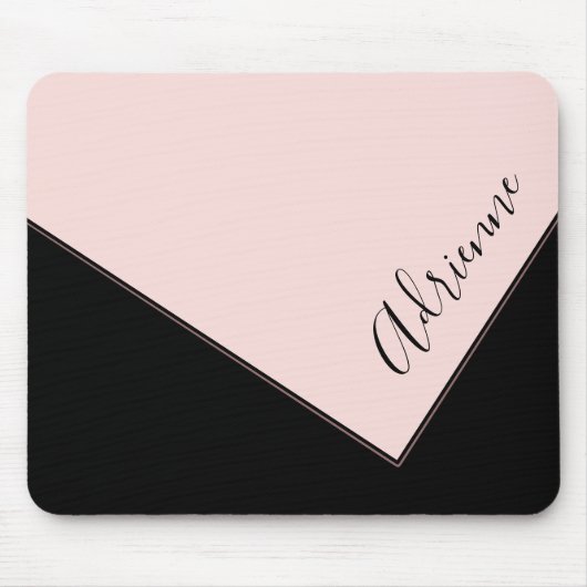 Roze en zwarte portemonnee ontwerp gepersonaliseer muismat (Voorkant)
