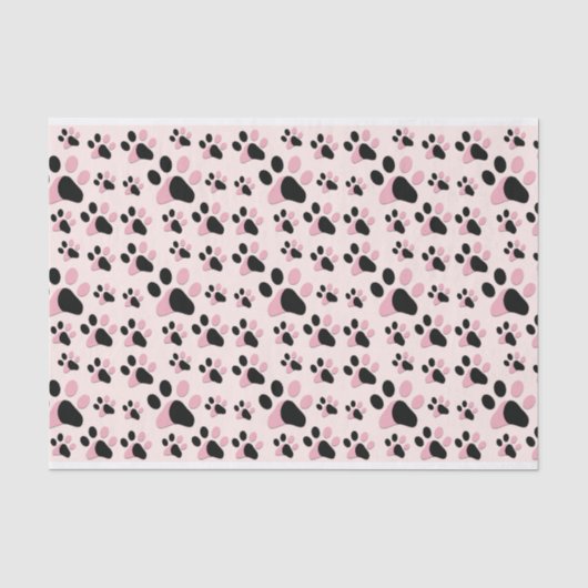 Roze en zwarte pow print tissuepapier (Voorkant)