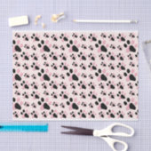 Roze en zwarte pow print tissuepapier (Craft)