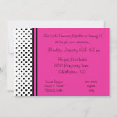 Roze en zwarte prinses 5 x 7 Birthday-uitnodiginge Kaart (Achterkant)