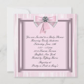 Roze en zwarte prinses Baby shower Kaart (Achterkant)