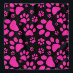 Roze en zwarte Prints Bandana<br><div class="desc">Schilfdrukken! Patroonafdruk met pootjes-prints van een hond of kat in Hot-roze en zwarte grafische vormgeving.</div>