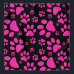 Roze en zwarte Prints Bandana<br><div class="desc">Schilfdrukken! Patroonafdruk met pootjes-prints van een hond of kat in Hot-roze en zwarte grafische vormgeving.</div>