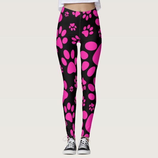 Roze en zwarte Prints Leggings (Voorkant)
