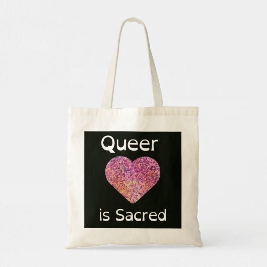 Roze en zwarte queer liefde is heilig tote bag (Achterkant)