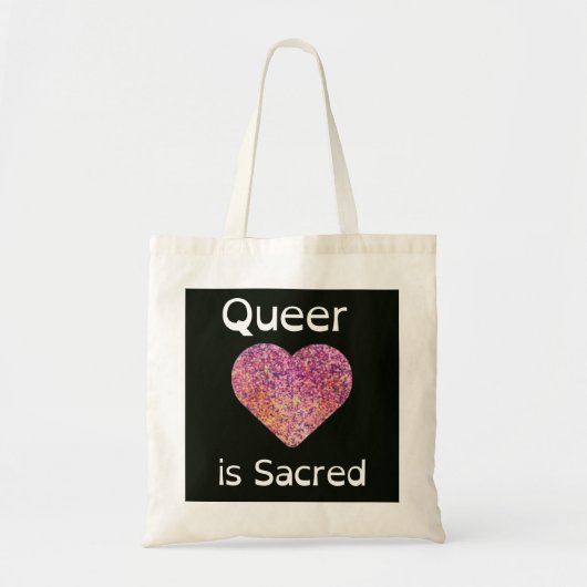 Roze en zwarte queer liefde is heilig tote bag (Voorkant)