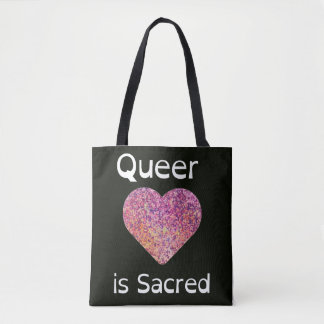 Roze en zwarte queer liefde is heilig tote bag