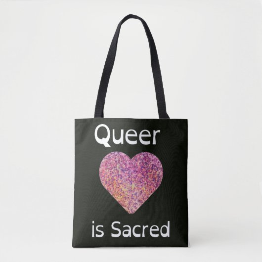 Roze en zwarte queer liefde is heilig tote bag (Voorkant)