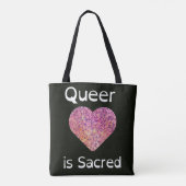 Roze en zwarte queer liefde is heilig tote bag (Achterkant)