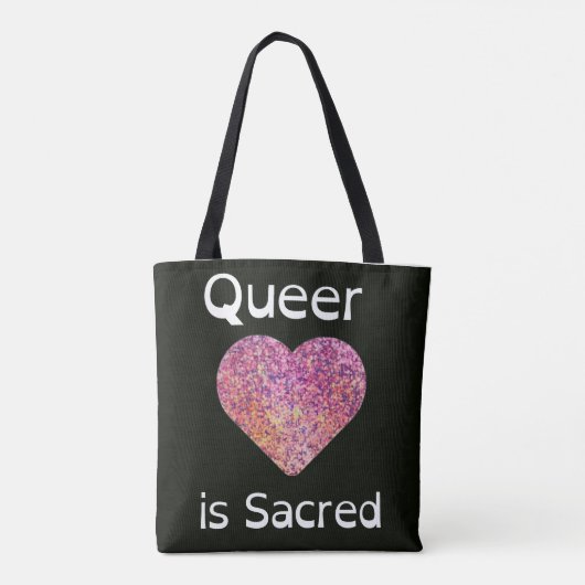 Roze en zwarte queer liefde is heilig tote bag (Achterkant)